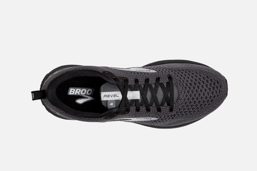 Brooks Running Shoes - Revel 4 Road Mens - Black/Grey - PRO-651483